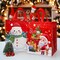 Wrapables Non-Woven Reusable Cheerful Christmas Gift Bags with Handles for Gift Wrap, Parties, Favors and Treats (Set of 8), Santa and Snowman